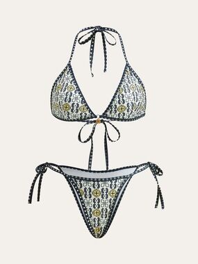 Commense Patterned Halter Bikini Set